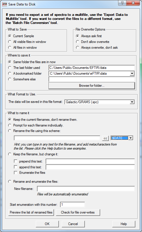 Batchsaving of files